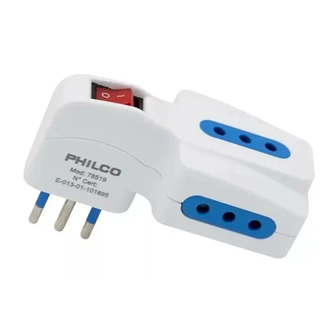 Enchufe Triple Philco 250V 10A con Switch 3 Tomas 78519