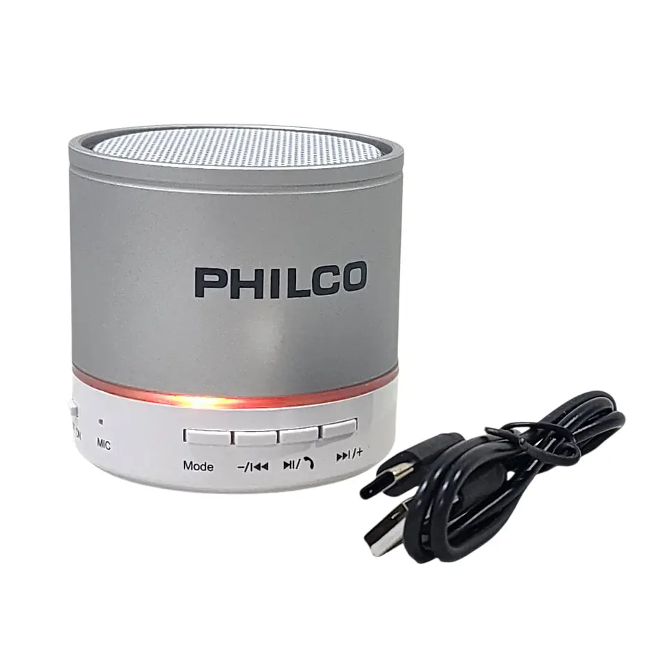 Mini Parlante Portátil Bt 3W USB FM P295 Philco Plata 2