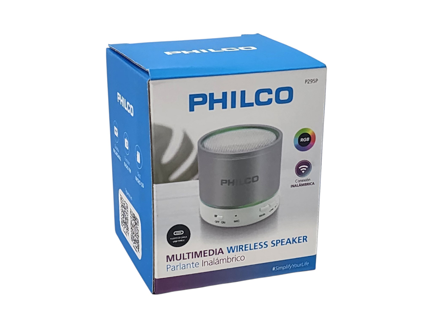 Mini Parlante Portátil Bt 3W USB FM P295 Philco Plata 6