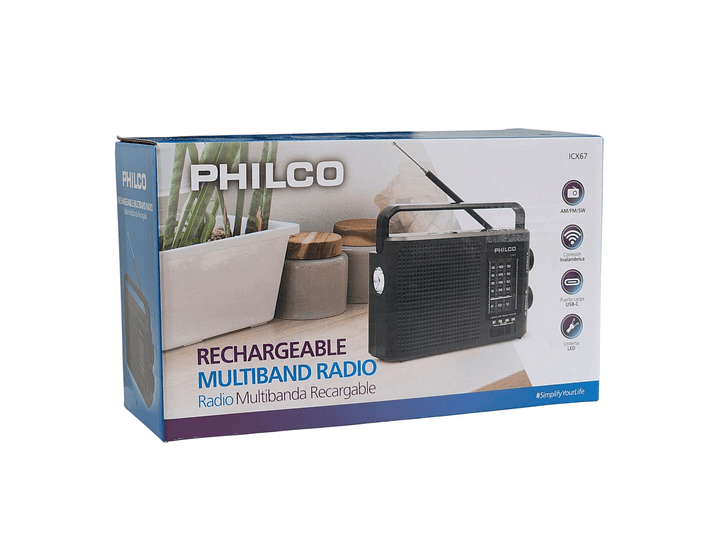 Radio Multibanda Recargable Bt ICX67 Philco 7