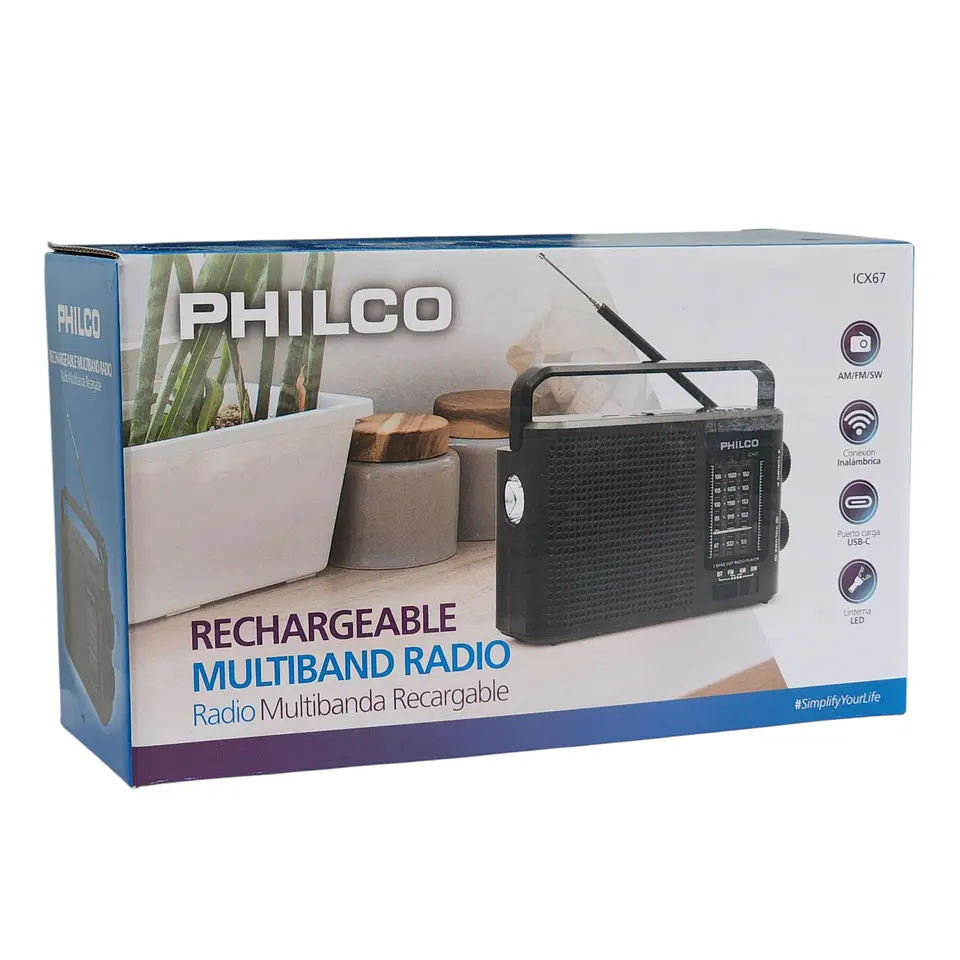 Radio Multibanda Recargable Bt ICX67 Philco 7