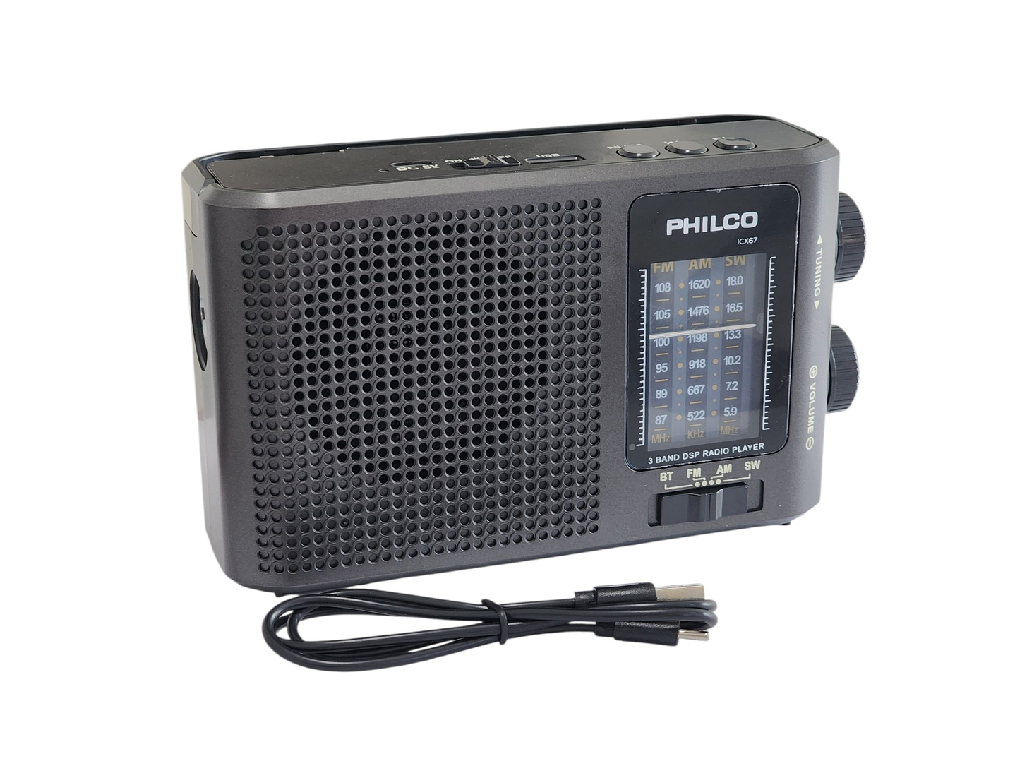 Radio Multibanda Recargable Bt ICX67 Philco 8