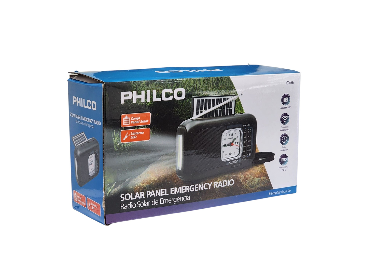 Radio Portátil Recargable con Panel Solar Bt PLCICX66 Philco 7