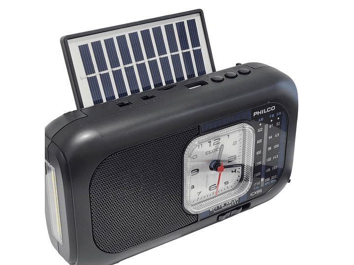 Radio Portátil Recargable con Panel Solar Bt PLCICX66 Philco 8