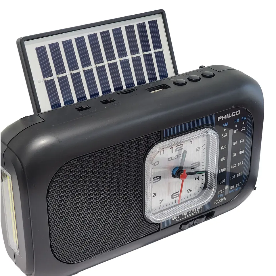 Radio Portátil Recargable con Panel Solar Bt PLCICX66 Philco 8