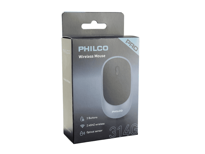 Mouse Inalámbrico Philco Pro 2.4G Gris PPR7314G 3