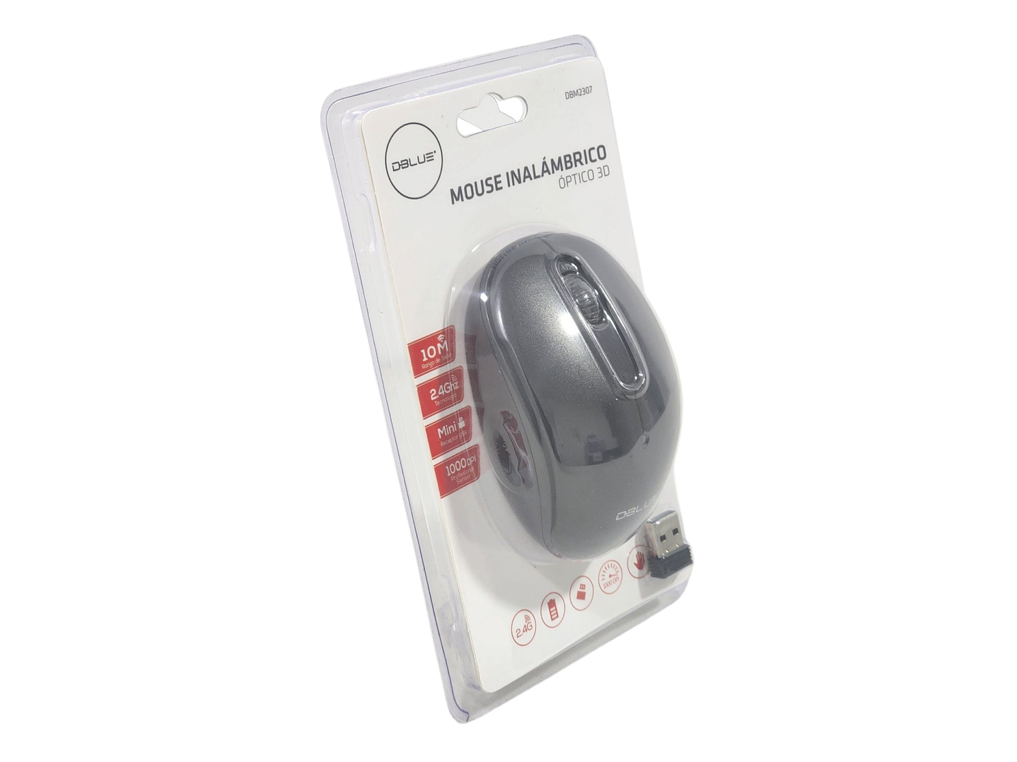 Mouse Inalámbrico Óptico 3D 2.4G DBM2307 Negro Dblue 1