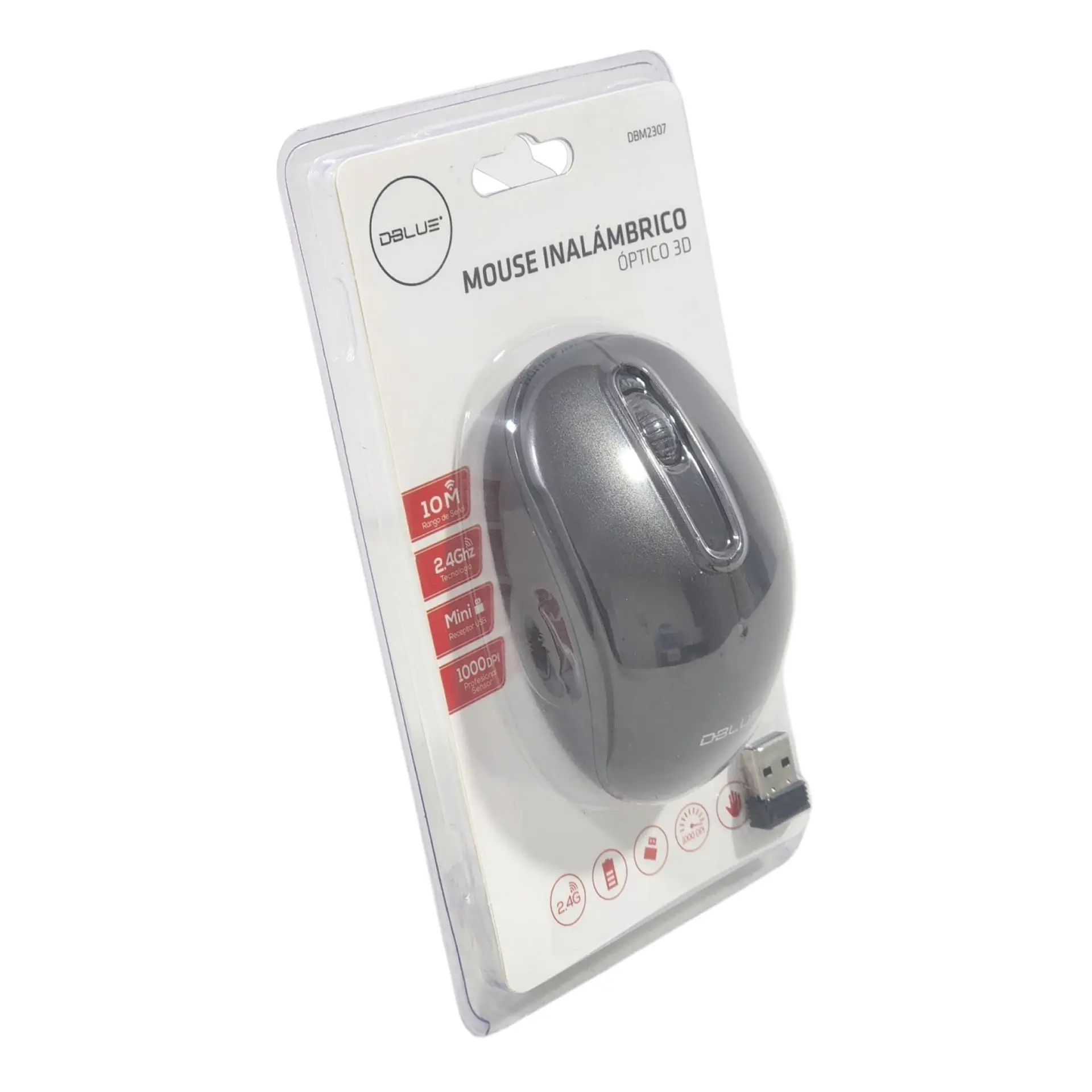 Mouse Inalámbrico Óptico 3D 2.4G DBM2307 Negro Dblue 1