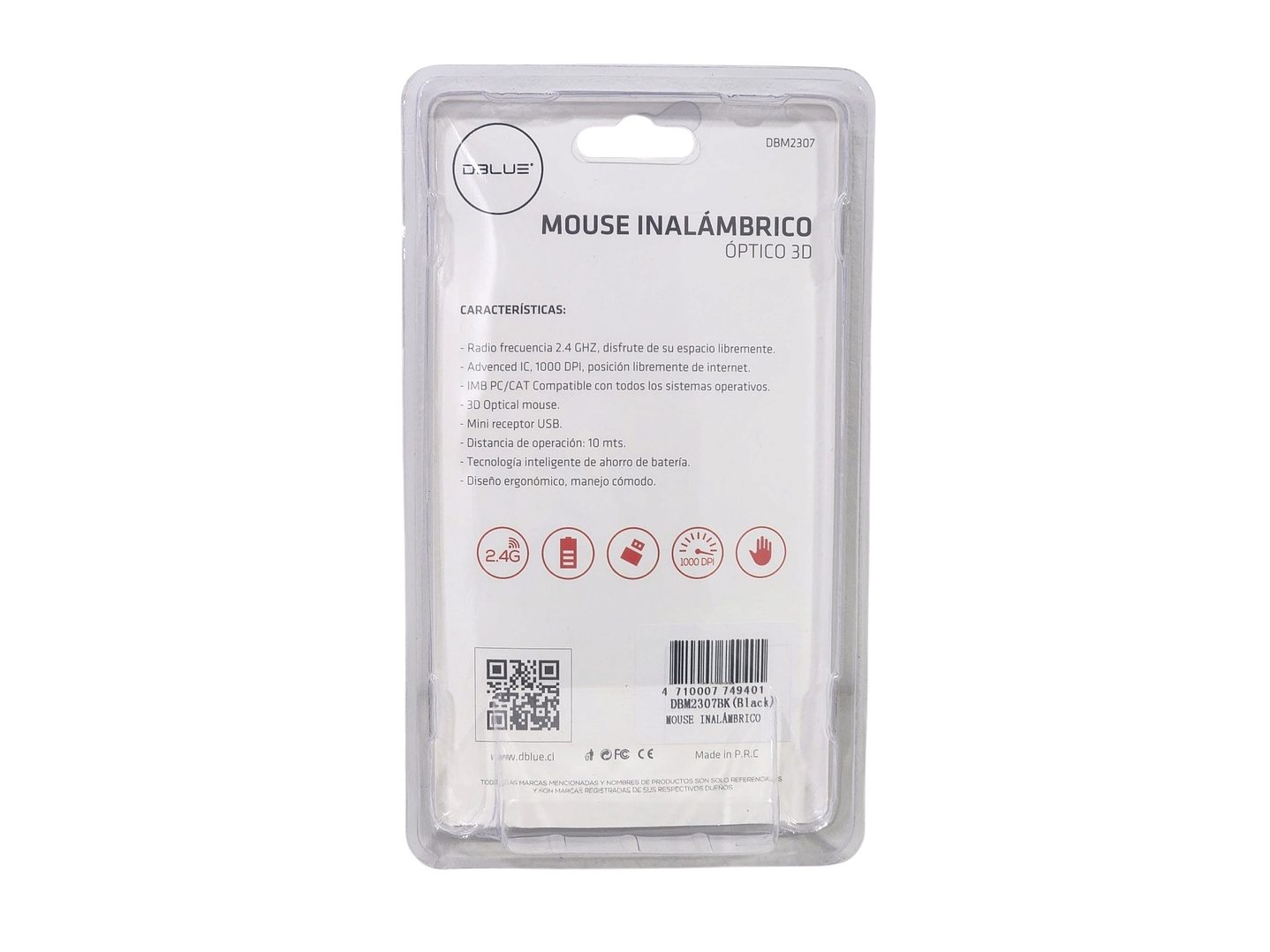 Mouse Inalámbrico Óptico 3D 2.4G DBM2307 Negro Dblue 2