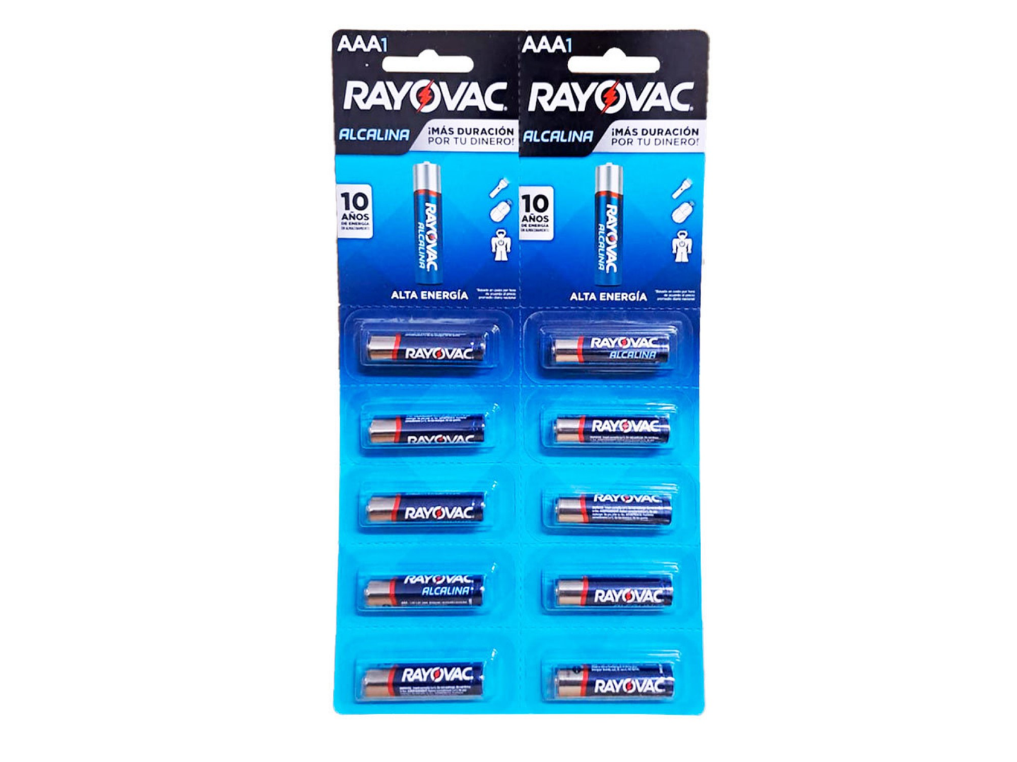 Pack 10 Pilas Rayovac AAA Alcalinas 1.5V Tira Prepicada 1