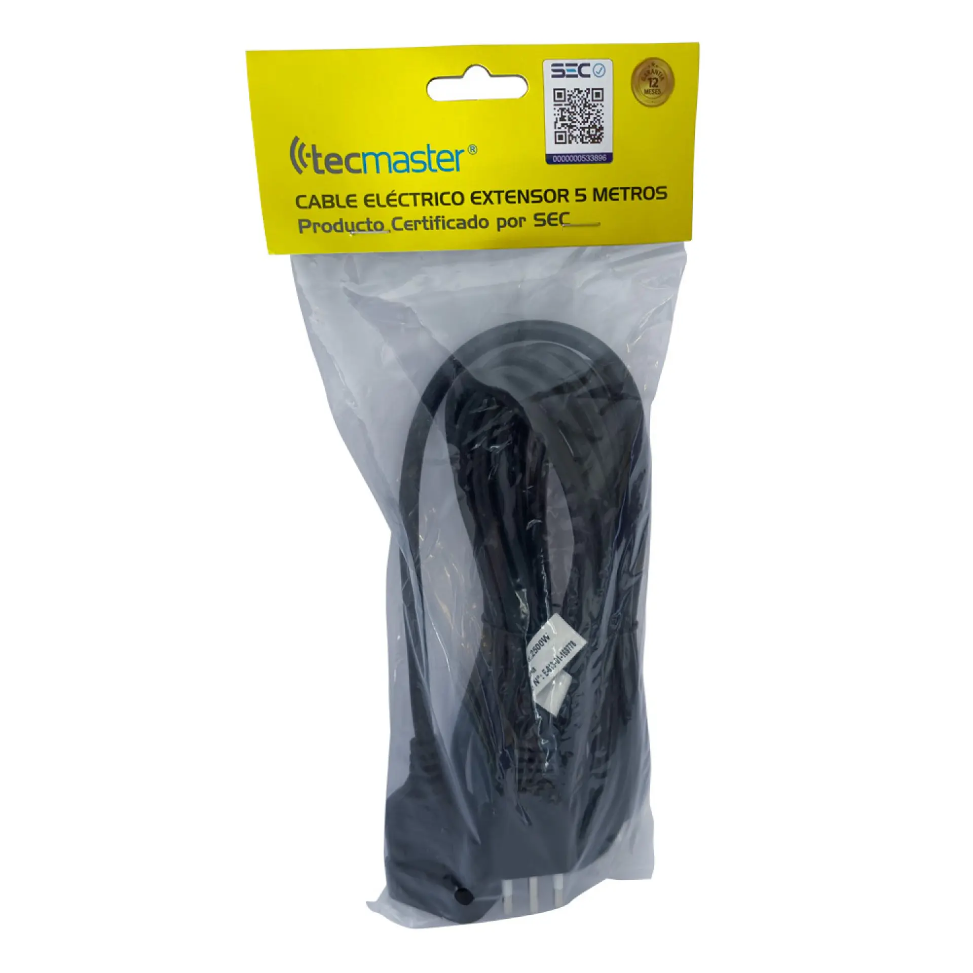 Alargador Extensión Eléctrica 5 mts Tecmaster TM-800101-bk  3