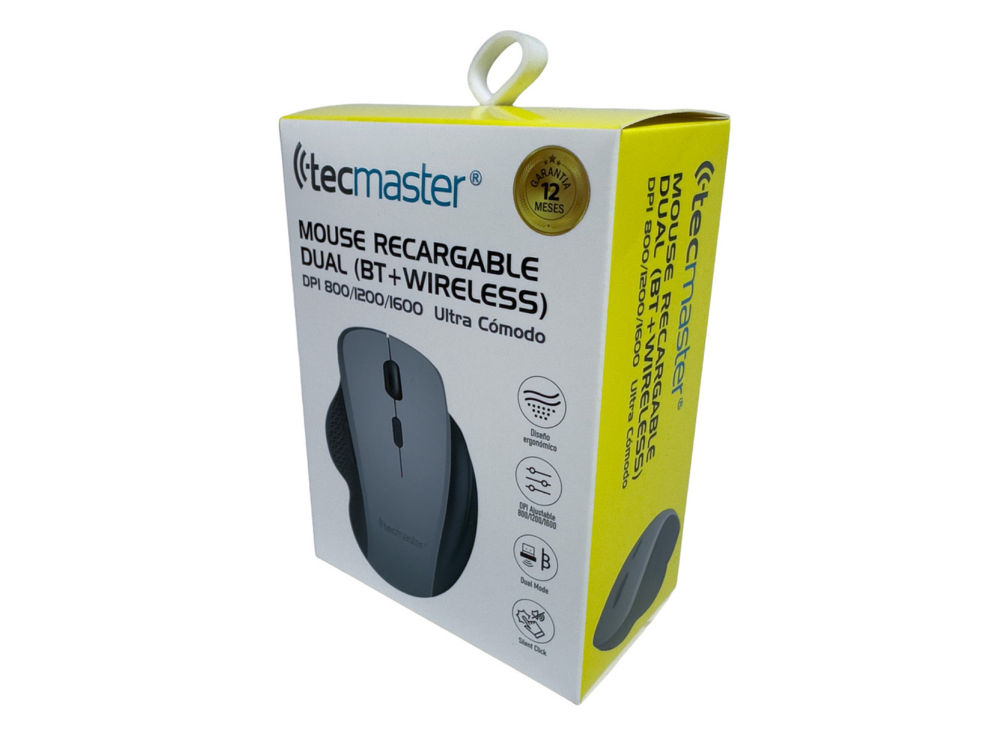 Mouse Ergonómico Dual Bt + Wireless Recargable Tecmaster 3
