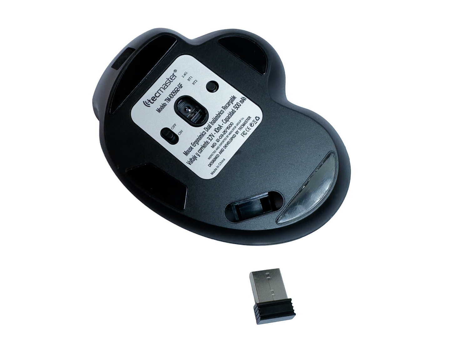 Mouse Ergonómico Dual Bt + Wireless Recargable Tecmaster 4