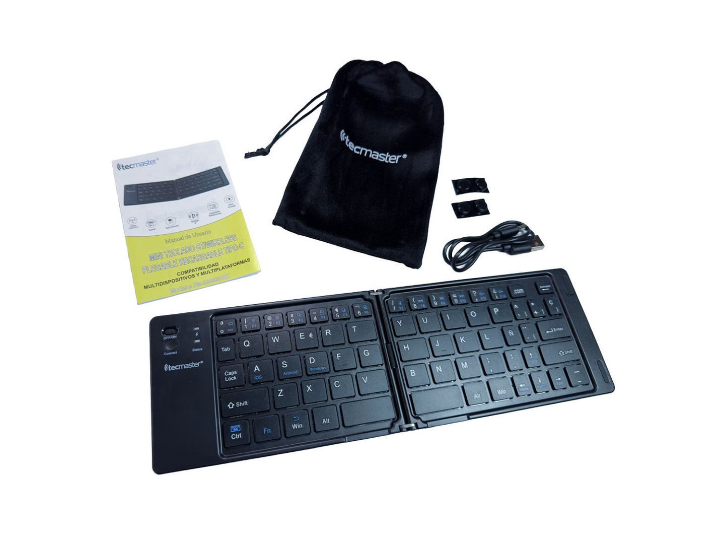 Mini-Teclado Plegable Bt Recargable Tipo-C Tecmaster 8