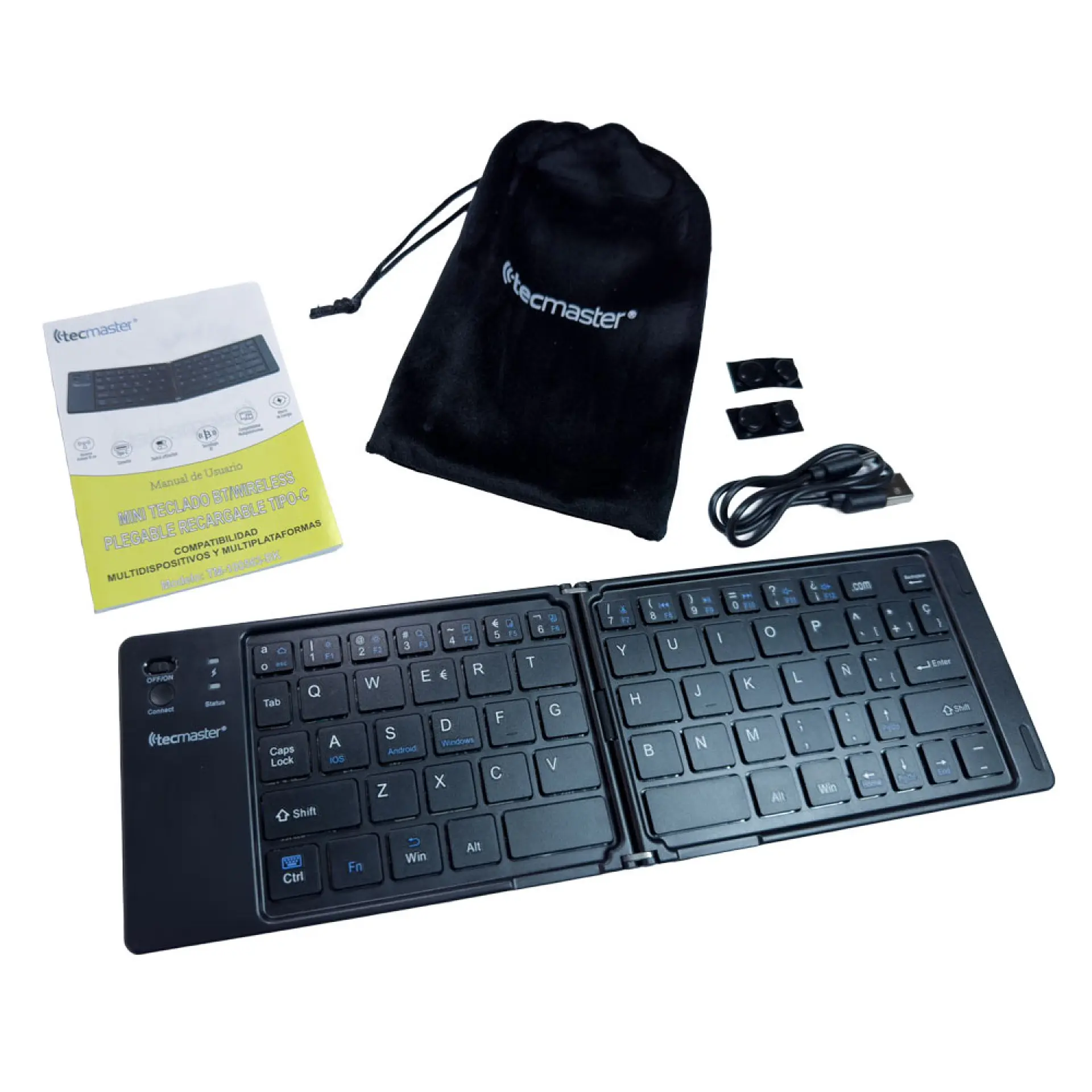 Mini-Teclado Plegable Bt Recargable Tipo-C Tecmaster 8