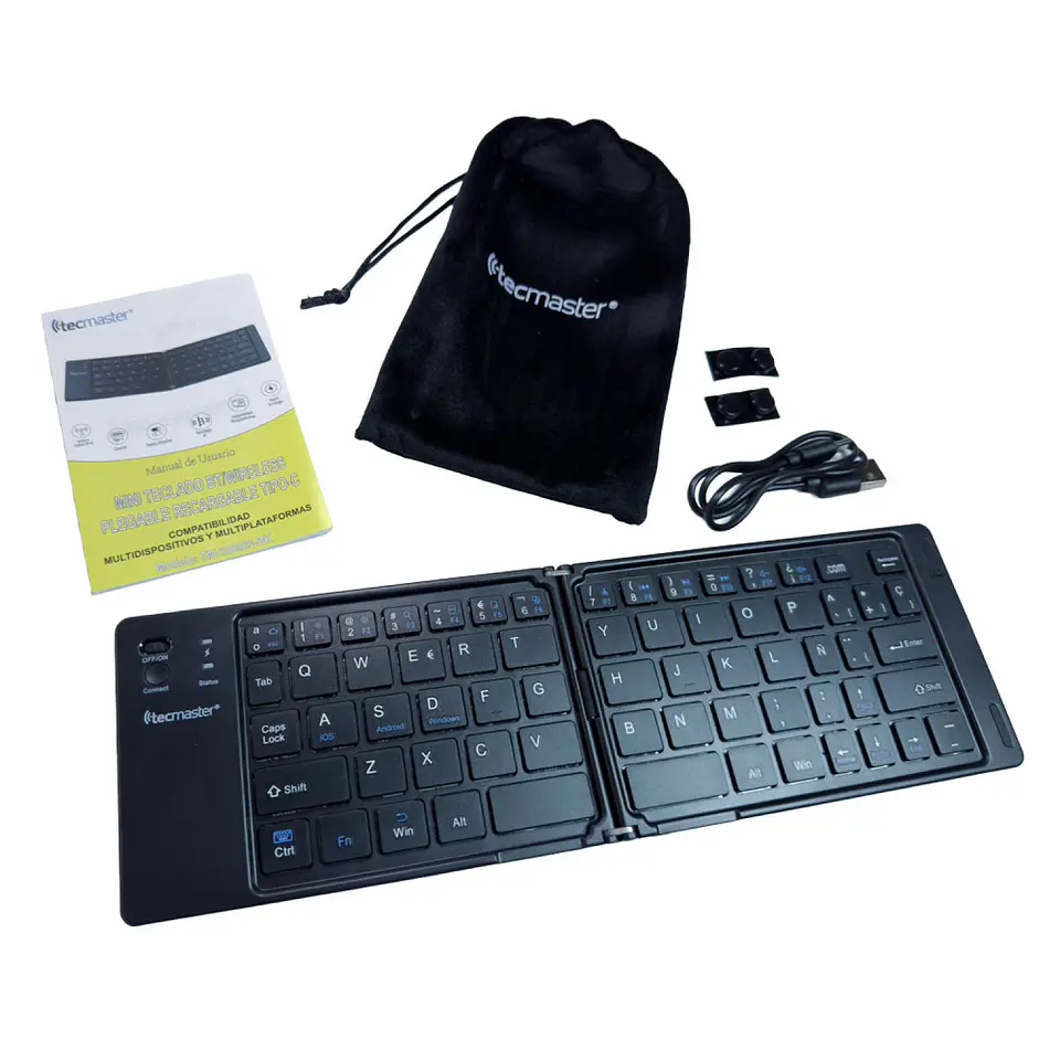 Mini-Teclado Plegable Bt Recargable Tipo-C Tecmaster 8