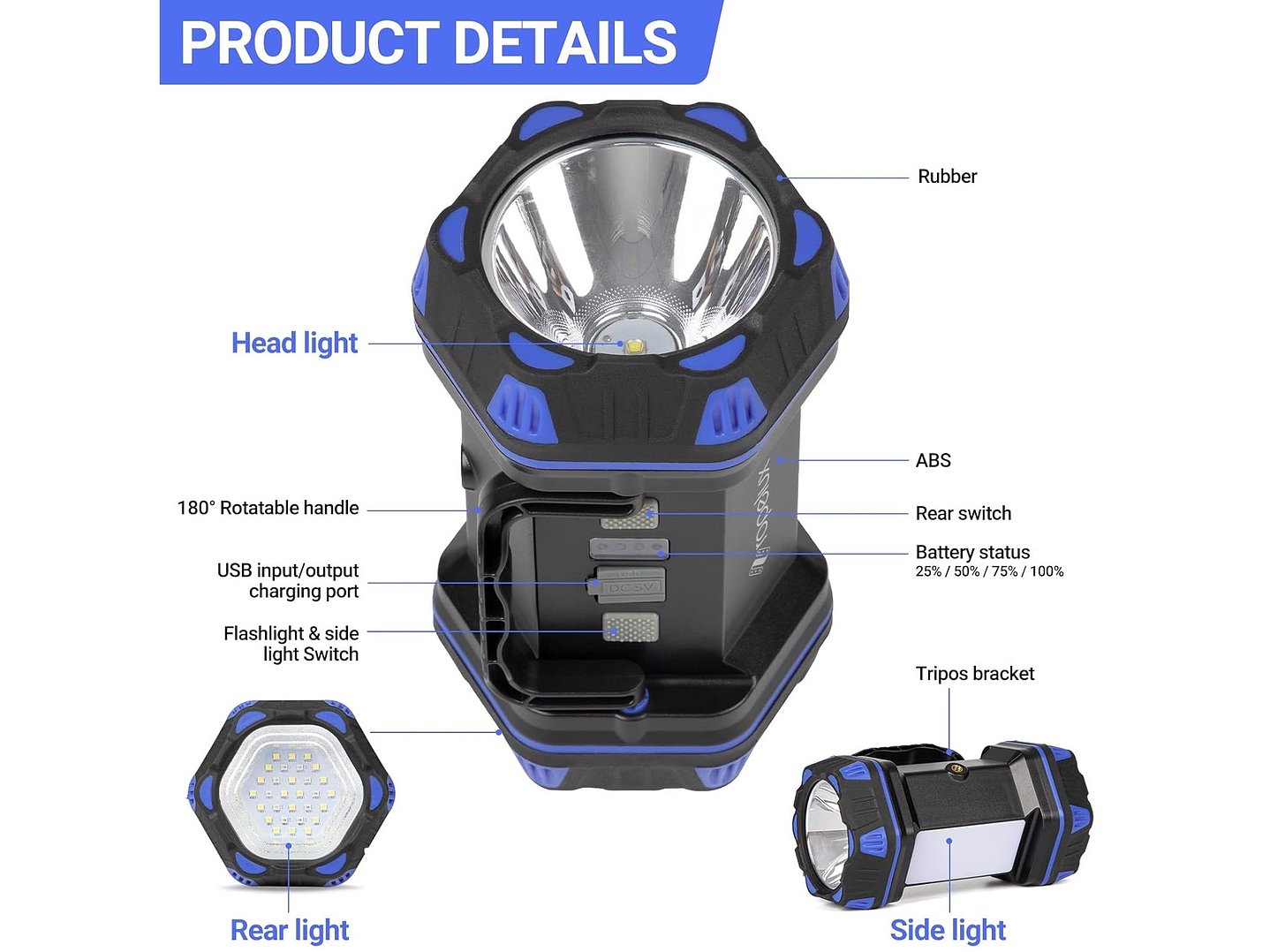Linterna Recargable 1500lm USB WF217-CB Westinghouse 6