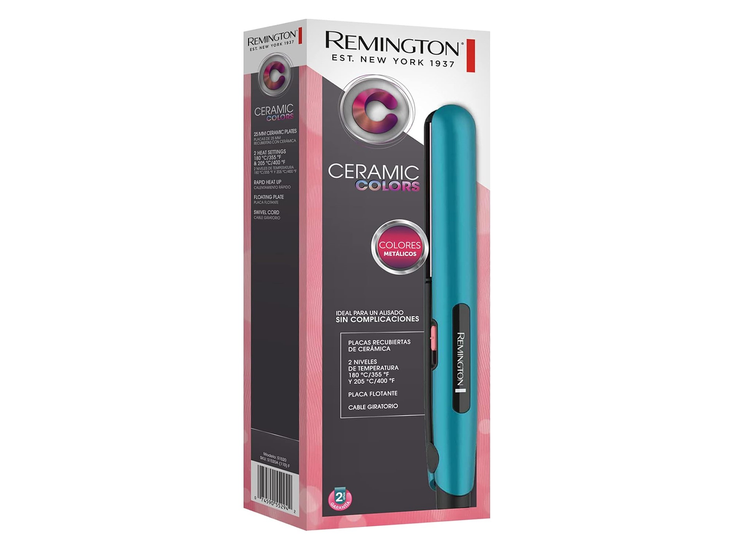 Plancha Alisadora Ceramic Colors S1520 Remington Azul 5