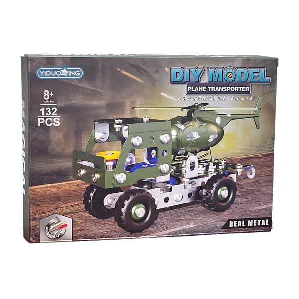Set Construccion Camion Transportador Helicoptero 132pz