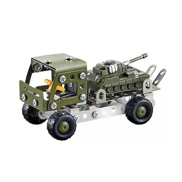 Set Construccion Camion Remolque y Tanque 142pz