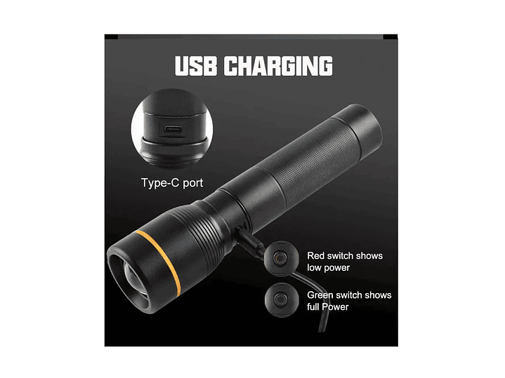 Linterna LED Táctica 1600lm Recargable LB-FL8032 Macrotel 3