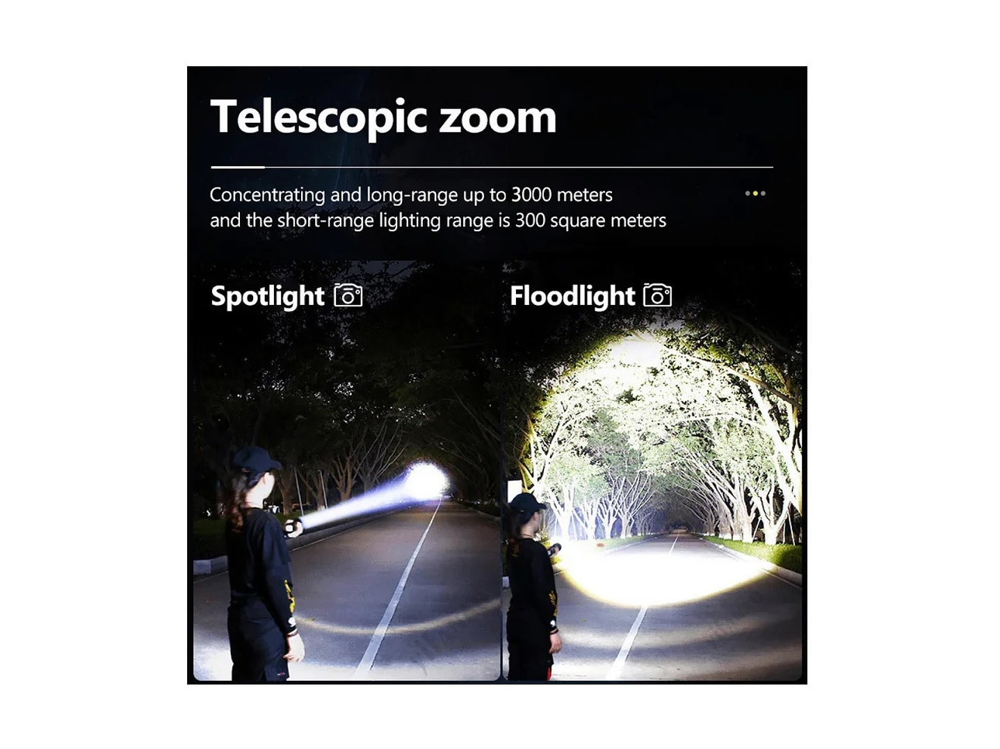 Linterna LED Táctica 1600lm Recargable LB-FL8032 Macrotel 8