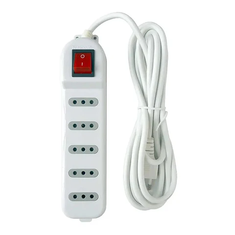 Alargador con Protección 3mts 5 Pos ME-071W Macrotel Blanco