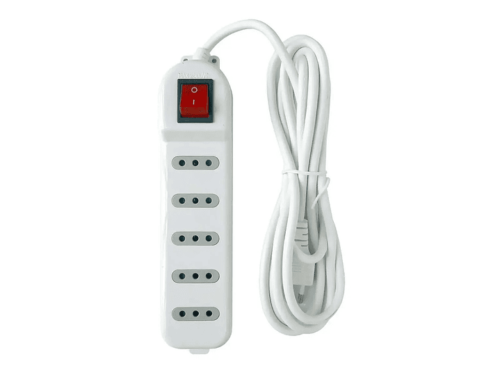 Alargador con Protección 3mts 5 Pos ME-071W Macrotel Blanco 1