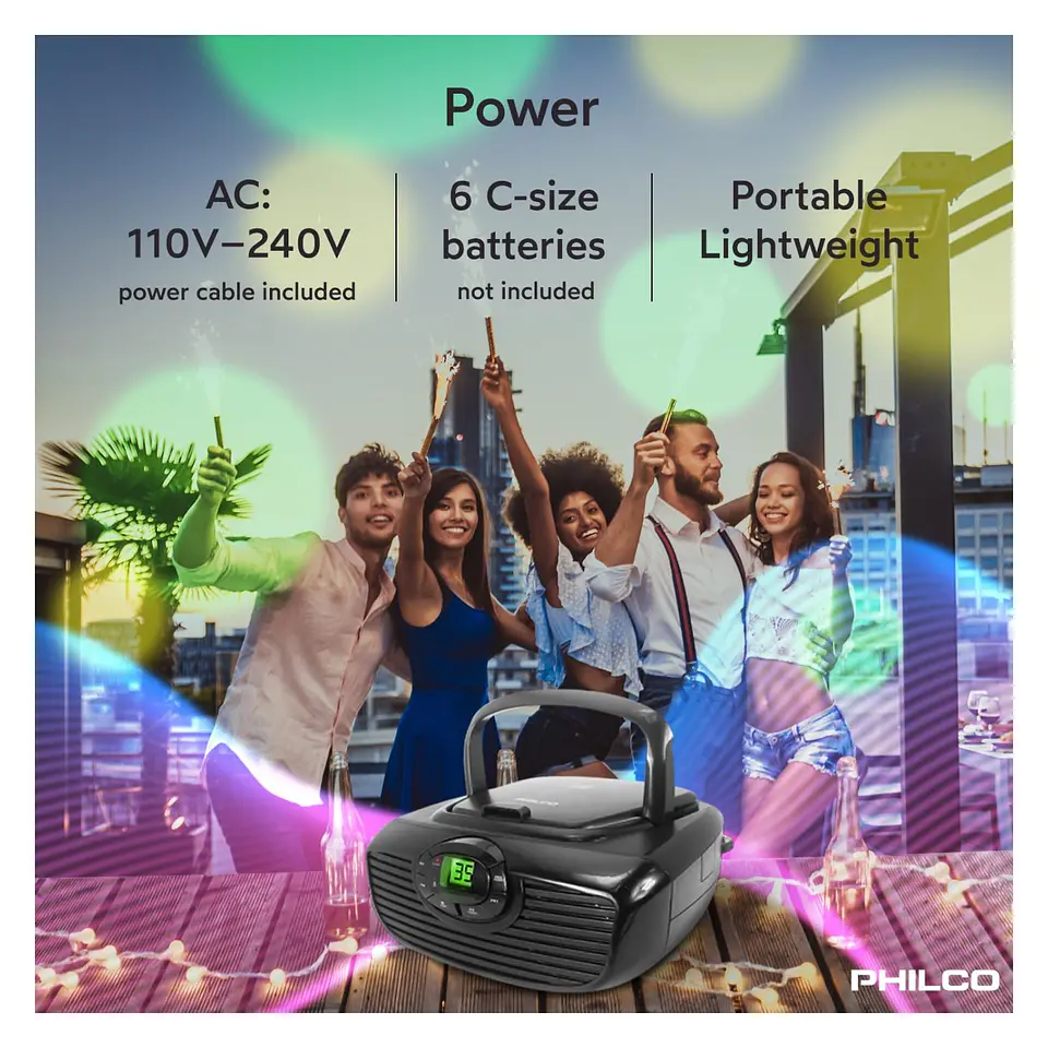 Radio Boombox Retro Reproductor Bluetooth CD USB FM 2005BT Philco 8