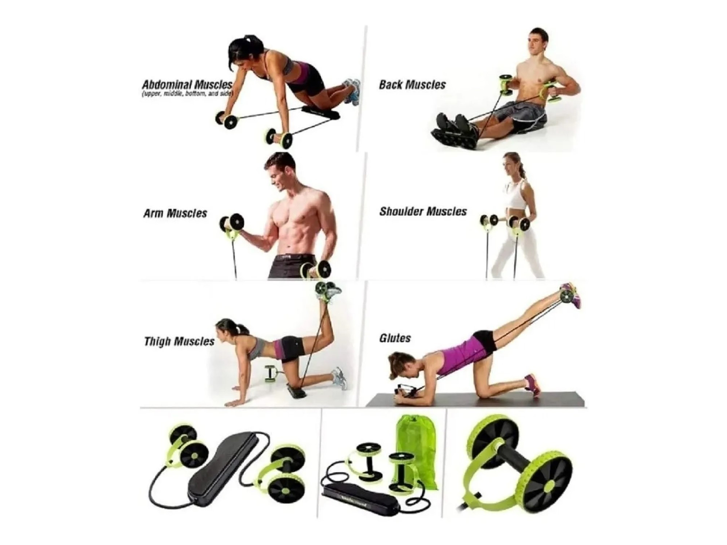 Rueda Ejercicios Abdominales Banda Elástica Revoflex Xtreme 5