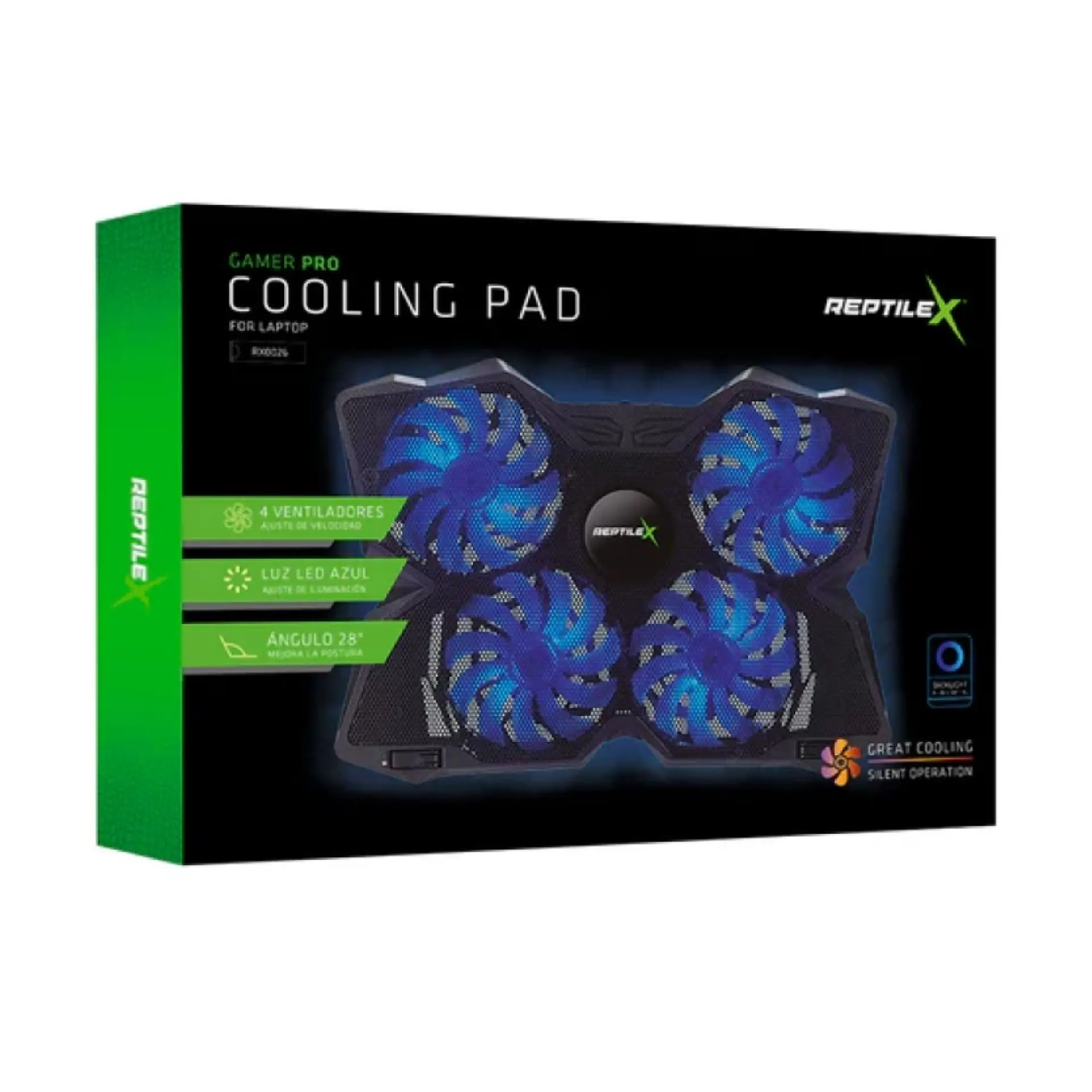 Base Enfriadora RX0026 Notebook Reptilex 4 Aspas Reptilex 2