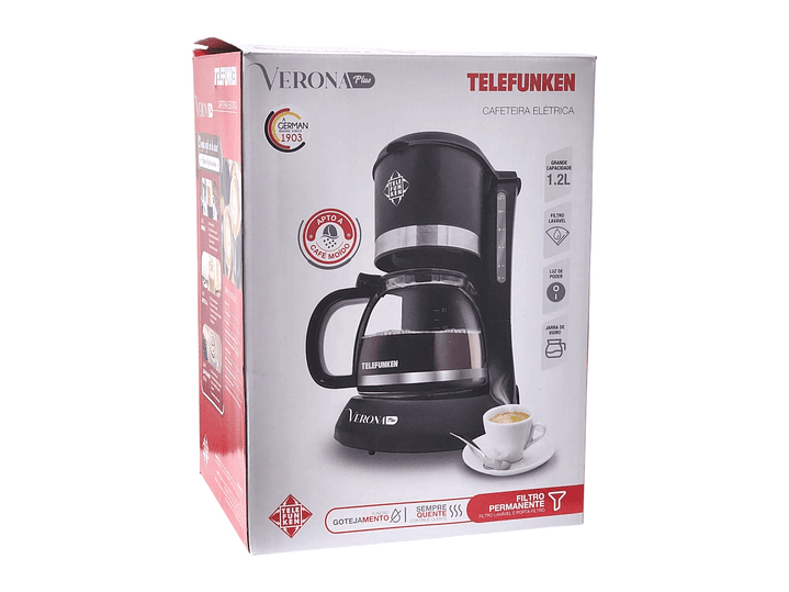 Cafetera Eléctrica Verona Plus Antigoteo 1.2lt Telefunken 7