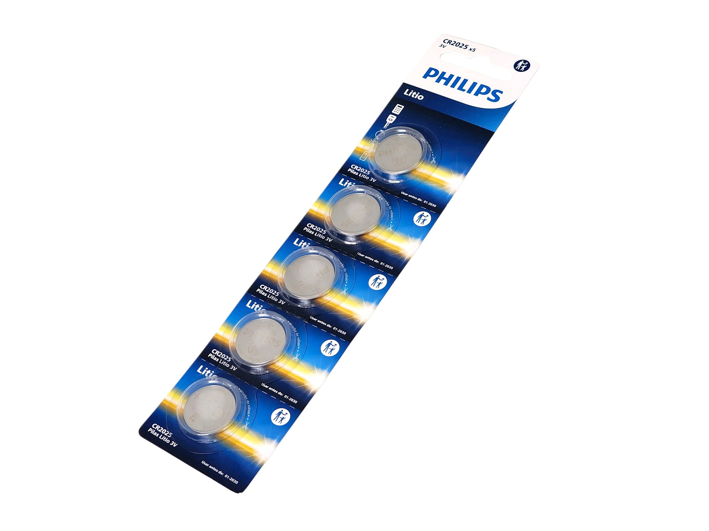 Pack 5 Pilas Cr2025 3v Tipo Botón Litio Philips 2025 4