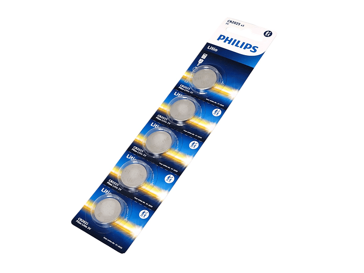 Pack 5 Pilas Cr2025 3v Tipo Botón Litio Philips 2025 4