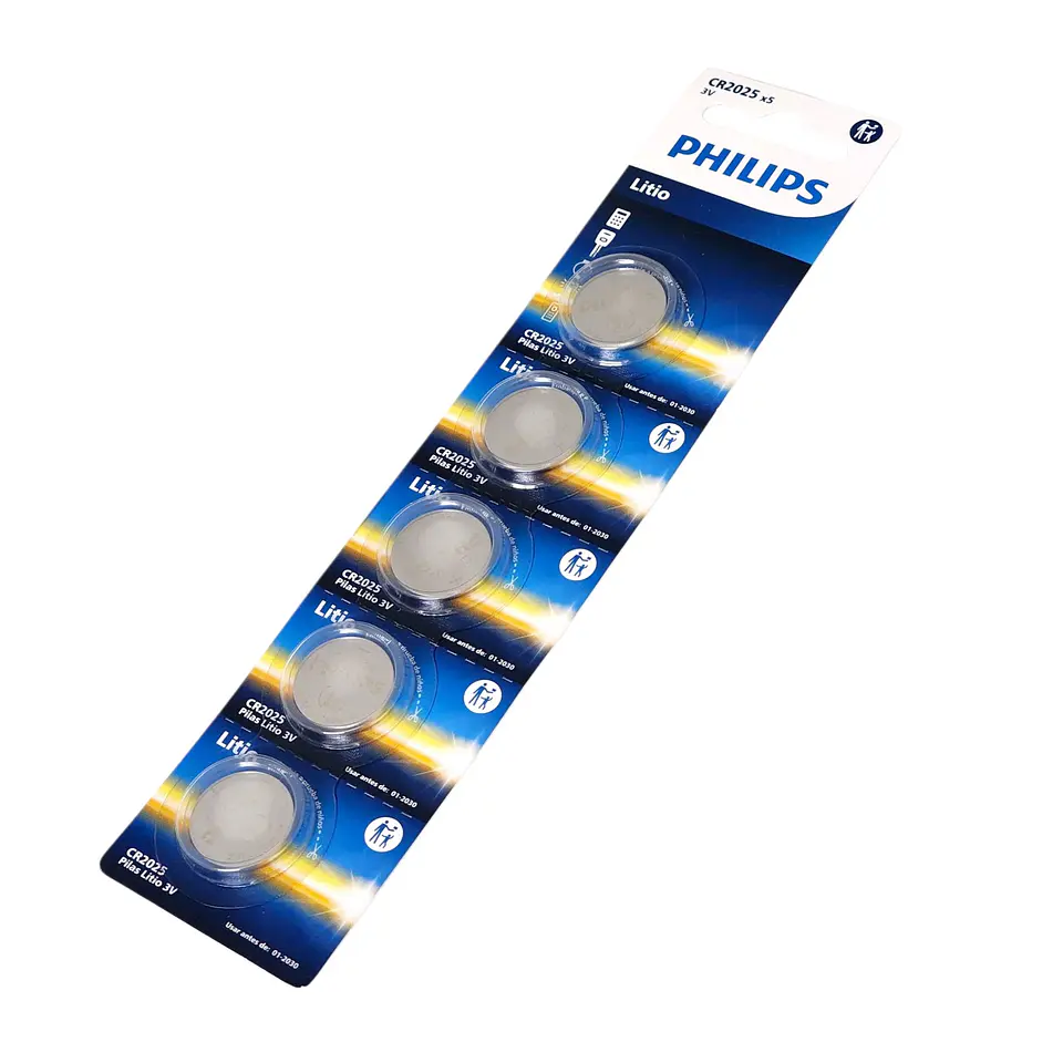 Pack 5 Pilas Cr2025 3v Tipo Botón Litio Philips 2025 4