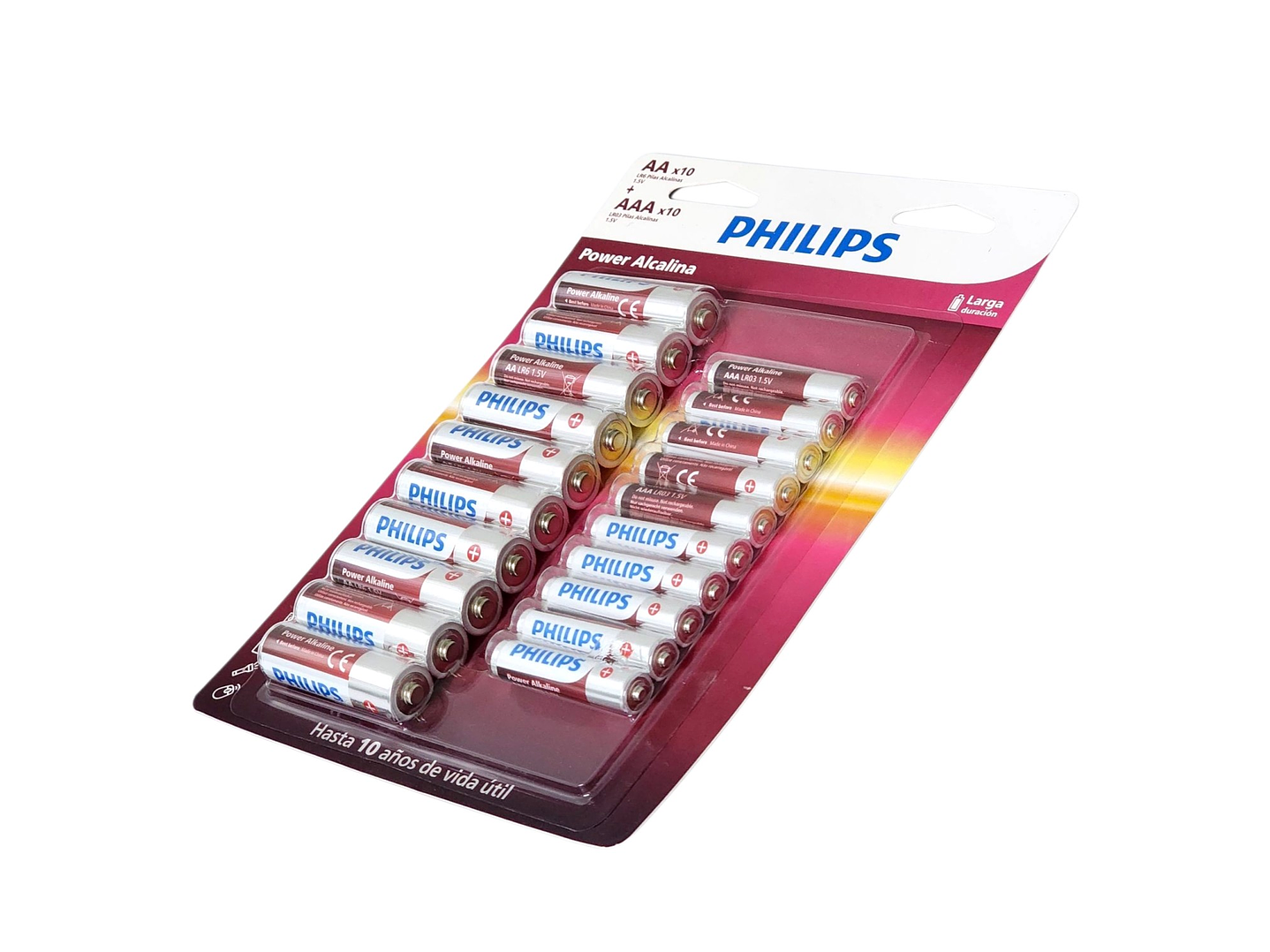 Pack 20 Pilas Alcalinas Philips AA x 10 + AAA x 10  LR036P20BP 5