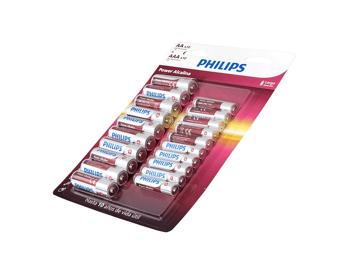 Pack 20 Pilas Alcalinas Philips AA x 10 + AAA x 10  LR036P20BP 5