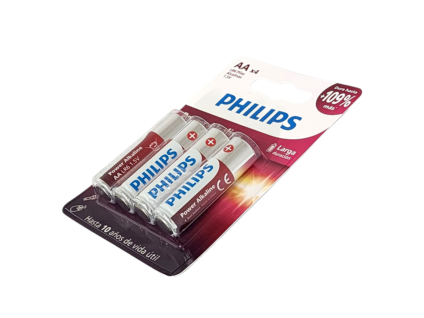 Pack 4 Pilas AA (Doble A) Alcalinas LR6P4B Philips 5