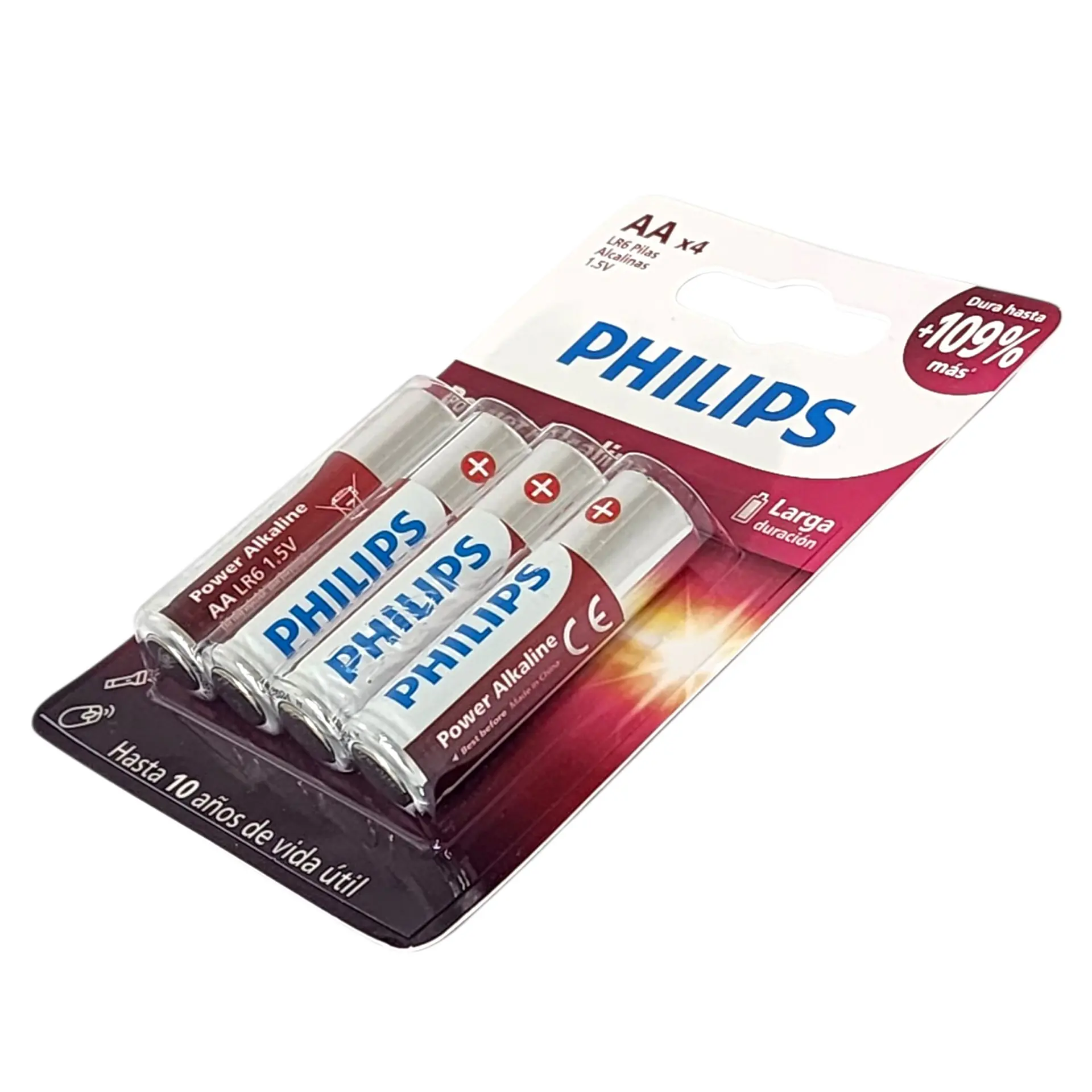 Pack 4 Pilas AA (Doble A) Alcalinas LR6P4B Philips 5