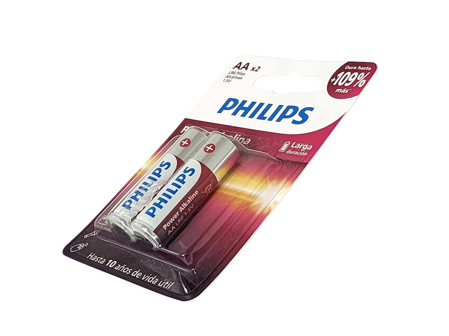 Pack 2 Pilas AA (Doble A) Alcalinas LR6P2B Philips 5