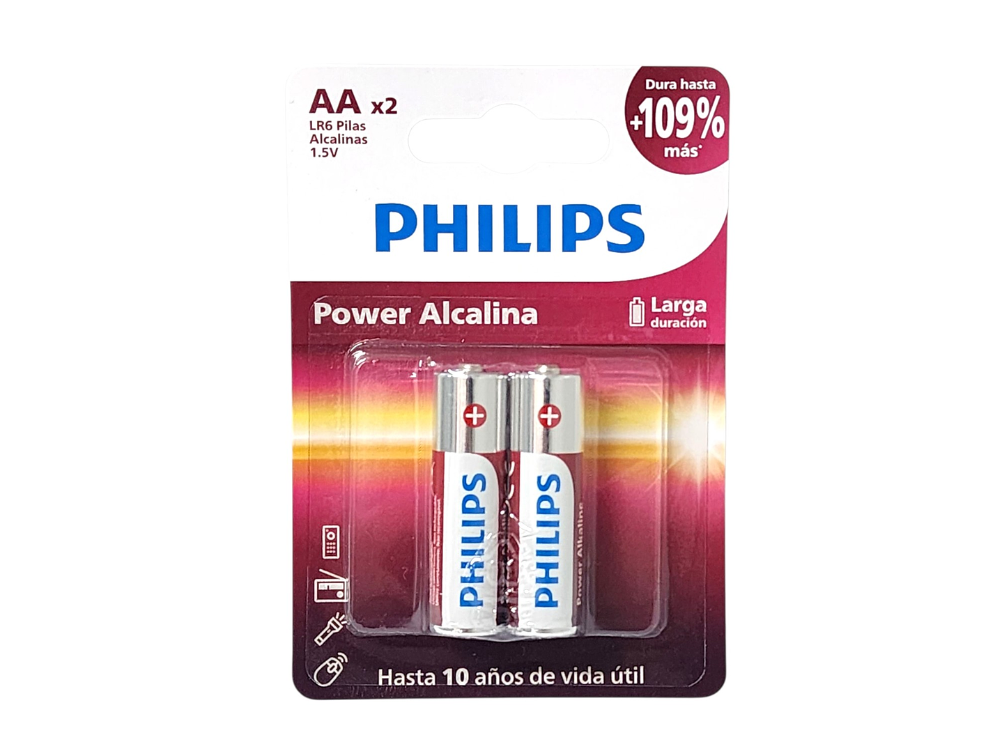 Pack 2 Pilas AA (Doble A) Alcalinas LR6P2B Philips 6