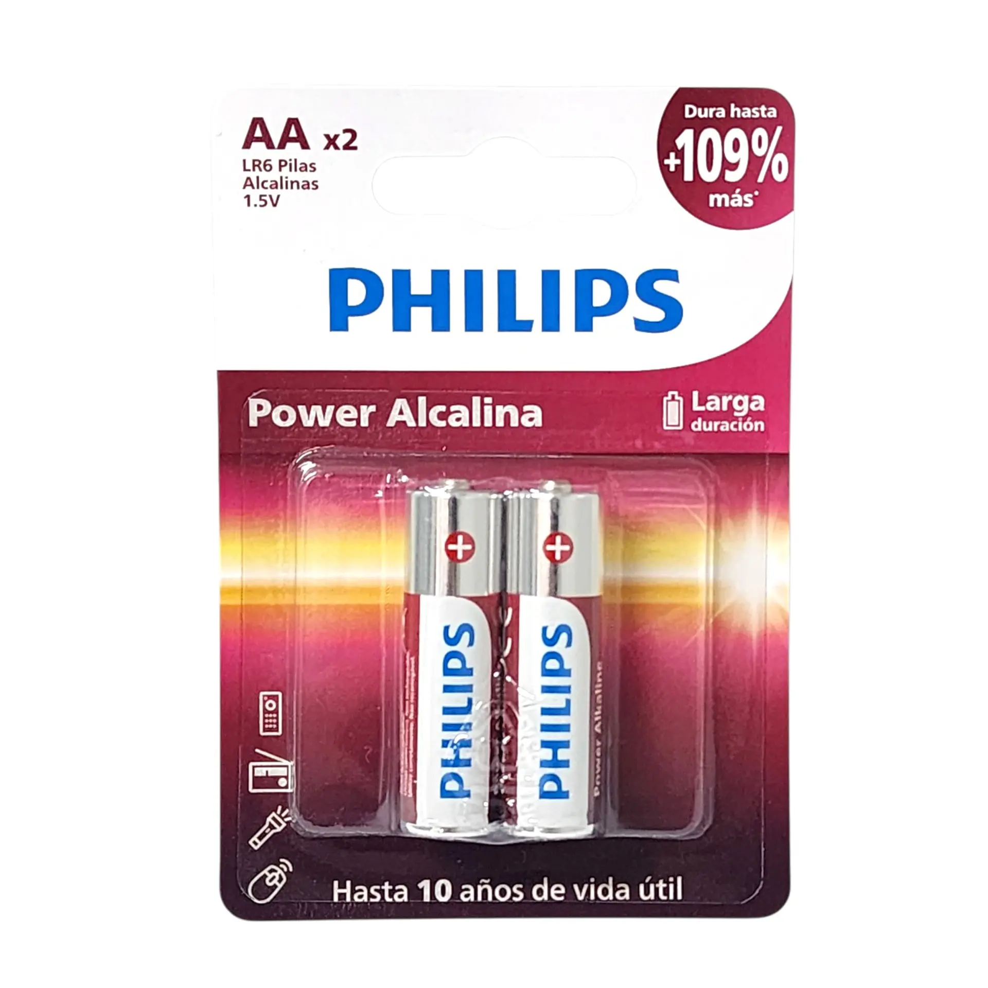 Pack 2 Pilas AA (Doble A) Alcalinas LR6P2B Philips 6
