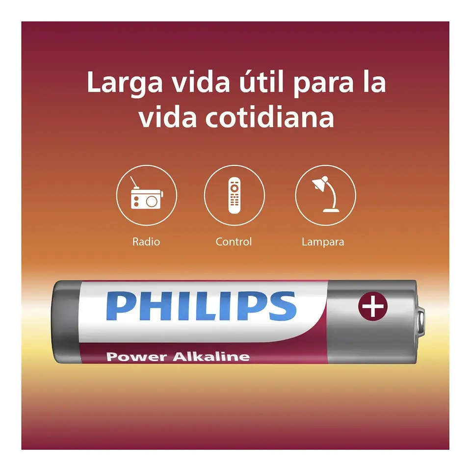 Pack 4 Pilas AAA (Triple A) Alcalinas LR03P4B Philips 3