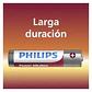 Pack 4 Pilas AAA (Triple A) Alcalinas LR03P4B Philips - Miniatura 4