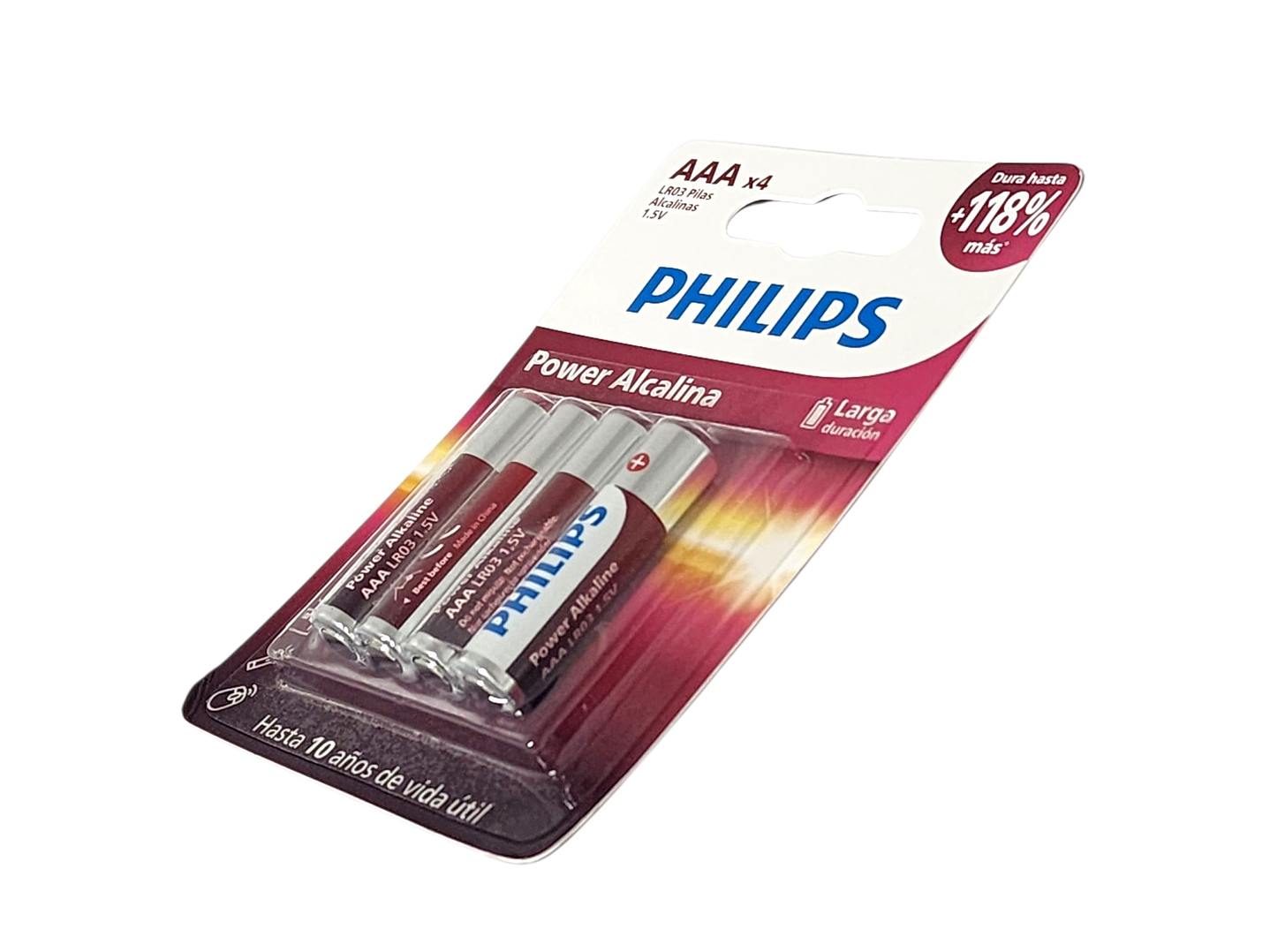 Pack 4 Pilas AAA (Triple A) Alcalinas LR03P4B Philips 5