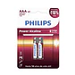 Pack 2 Pilas AAA (Triple A) Alcalinas LR03P2B Philips - Miniatura 1