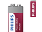 Batería Pila 9v Rectangular 6LR61P1B Alcalina Philips - Miniatura 3