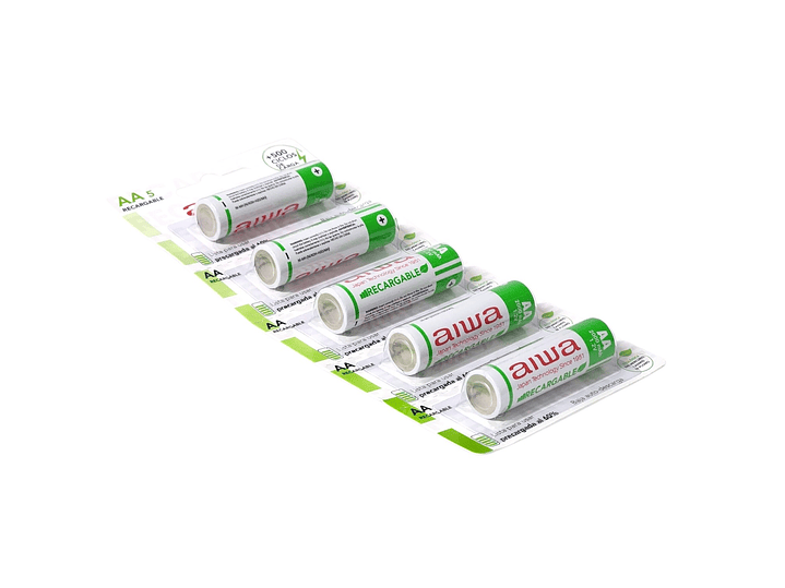 Pack 5 Pilas Recargables AA (Doble A) Aiwa 1.2v 2000mah 2