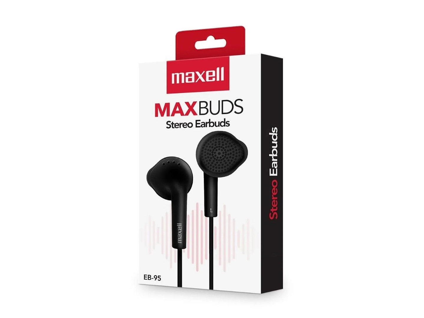 Audífonos MaxBuds EB-95 Stereo Earbuds Sin Mic Maxell Negro 3