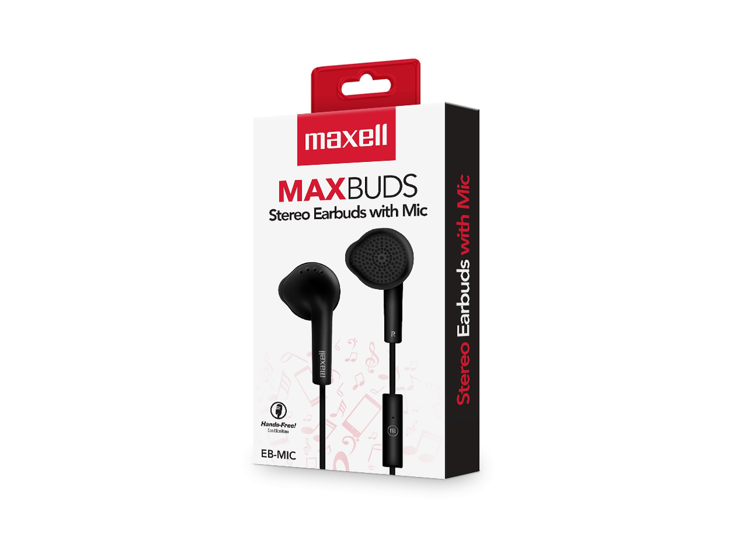 Audífonos Stereo Earbuds con Mic EB-MIC 3.5mm Maxell Negro 3
